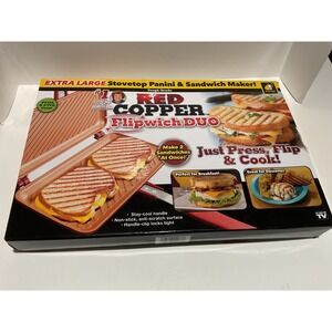 Red Copper Flipwich Duo Extra Large Stovetop Panini Sandwich Maker